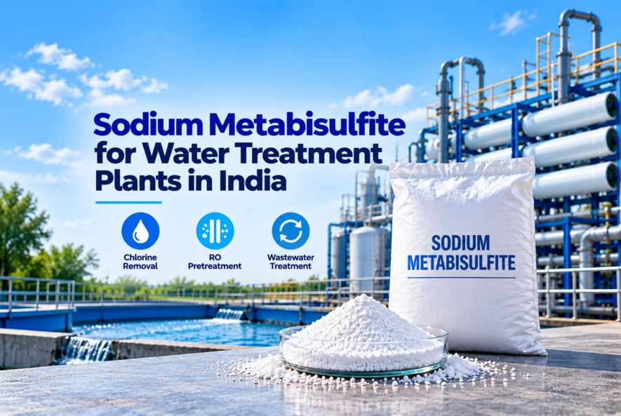 Sodium metabisulfite for water treatment plants and reverse osmosis dechlorination in India.